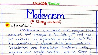 Modernism  A literary movement ENG205 4thsememster pu [upl. by Hannahs658]