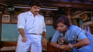 Shashikumar Consoling Wife Tara  Comedy Scene  Maneli Ili Beedeeli Huli Kannada Movie [upl. by Akinert]