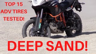 Deep Sand 15 TOP Adventure or 5050  Dual Sport Tires Battle it Out  Tire Review Shootout [upl. by Mattie298]