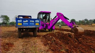 JCB 3dx Backhoe Loading Mud in Mahindra 475 Di tractor JCB miti khudai work JCB video jcb jcbvideo [upl. by Valdas]