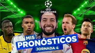 PRONÓSTICOS UEFA CHAMPIONS LEAGUE ⚽️🏆  JORNADA 4  APUESTAS DEPORTIVAS  FUTBOL EUROPEO [upl. by Aitenev]