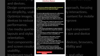 How do you optimize Lightning Web Components For mobile devices and responsive designsalesforce [upl. by Nnyla354]