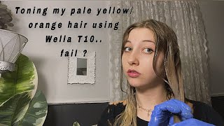 Wella T10 toner on yelloworange hair [upl. by Marena]