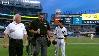 TORNYY Umpires leaves game after being hit by foul [upl. by Akiner]