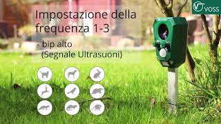 Repellenti ad ultrasuoni VOSSsonic 2200 con celle solari scaccia cani gatti e piccioni [upl. by Aniuqal]