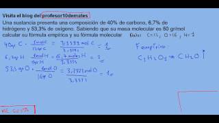 fórmula empírica 03 y molecular [upl. by Notgnillew]