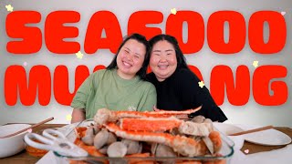 HUGE SHRIMP  KING CRAB  CLAMS SEAFOOD BOIL MUKBANG 먹방 EATING SHOW  MONDAY MUNCHIES [upl. by Moyra]