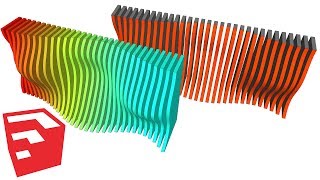 Undulating Wall in SketchUp [upl. by Oflunra]