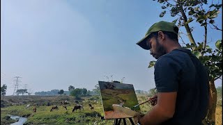 Plein Air Oil Painting  Landscape [upl. by Nylanaj]