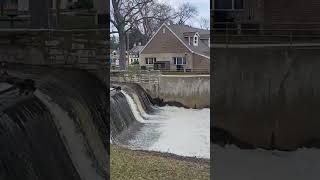 Cedar Creek Waterfall Cedarburg Wisconsin [upl. by Dleifrag]