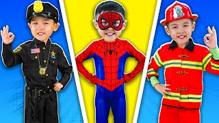 City Hero Policeman  Spiderman and Firefighter Help  Police Chase Songs amp Kids Songs [upl. by Ymmat]