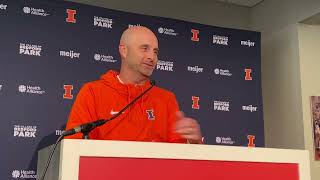 Penn State week Illini OC Barry Lunney Jr press conference [upl. by Ahtelra952]