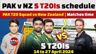 Pakistan vs New Zealand schedule 2024 announced  5 T20Is timing  PAK T20 Squad vs New Zealand [upl. by Joly]