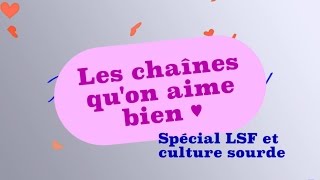 Les chaînes quon aime bien ♥ 2 spécial LSF amp culture sourde  PDVS [upl. by Nahpets499]