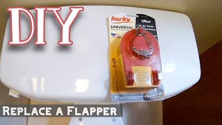 How to Replace a Toilet Flapper  Plumbing Tips  Korky Universal Ultra [upl. by Ereynihc]