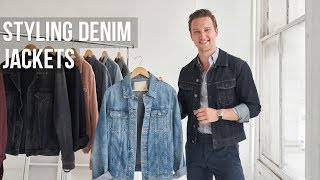 5 Different Styles of Denim Jackets for Men  Jean Jacket Outfit Ideas [upl. by Refeinnej940]