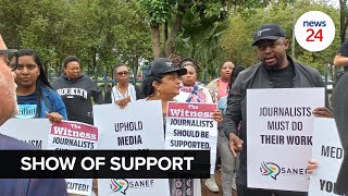 WATCH  Sanef members turn their backs on Carl Niehaus as Zuma vs Downer Maughan case is heard [upl. by Nnylamme804]