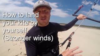 Kitesurfing how to land your kite by yourself all methods in description [upl. by Wenona582]