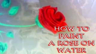 BEAUTIFUL PAINTING ROSE ON WATER EBRU SANATI [upl. by Gristede832]