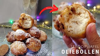 Oliebollen Recept  Hoe Maak Je Oliebollen Met Vulling  Stroopwafel Oliebollen [upl. by Wren]