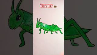 Beautiful grasshopper drawing 😱 kids drawing 😍 Liza arts sortsort feed [upl. by Twelve]