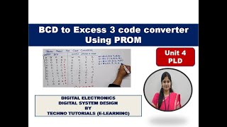 BCD to Excess3 code converter Using PROM  BCD to Excess 3 code converter using PLD Excess3 code [upl. by Dido]