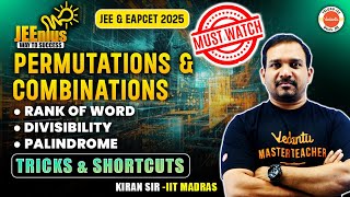 Permutations amp Combinations  Rank of Word  Tricks amp Shortcuts  Math JEE amp EAPCET 2025  Kiran Sir [upl. by Alyss]