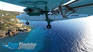 MSFS  Caribbean Ops  DHC6300 Twin Otter  Air Adelphi  StLucia  Mustique [upl. by Eiclehc]