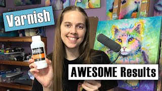 How to Varnish Acrylic Paintings and Canvas Prints  Super Easy Tutorial [upl. by Noek823]