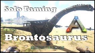 Ark SE  Solo Taming a Brontosaurus Bronto Guide on Dino Taming  EASY METHOD [upl. by Natividad905]