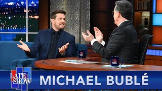 Michael Bublé Sings With Stephen Colbert On A Classic Sea Shanty quotBarretts Privateersquot [upl. by Aillicirp]