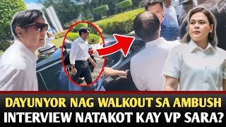 NAG WALKOUT SI DAYUNYOR SA AMBUSH INTERVIEW NATAKOT KAY VP INDAY SARA [upl. by Cerelly]