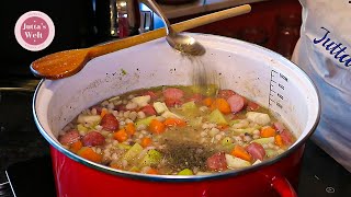 Köstliche weiße Bohnensuppe nach Mutters Rezept  Echte Hausmannskost  Deftiger Eintopf [upl. by Abramo156]