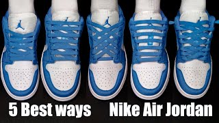 5 WAY HOW TO LACE NIKE AIR JORDAN 1 LOW  Laces Styles [upl. by Batha]