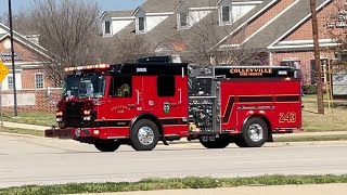 Colleyville Engine 243 and Bedford Light amp Air 151 Responding to 2 Alarm Structure Fire [upl. by Erving181]