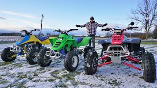 I Bought The Three Fastest 250cc 2Stroke Quads Ever Made Then Raced Them [upl. by Yesnil]