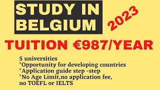 Cheapest Public Universities in Belgium step by the step application process [upl. by Caputo]