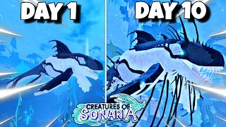 I Survived 10 DAYS as a PREHISTORIC WHALE in Creatures of Sonaria [upl. by Berti]