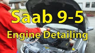 Saab 95 Detailing Washing the Engine Bay  Trionic Seven [upl. by Kcinimod]