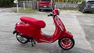 2022 Vespa Primavera 50 RED Edition at Euro Cycles of Tampa Bay Florida [upl. by Peednama491]