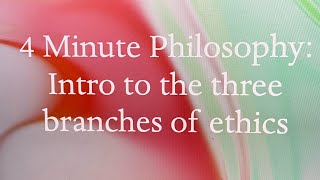 4 Minute Philosophy Intro to the three branches of ethics [upl. by Anaitsirhc]