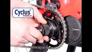 CYCLUS TOOLS® Shimano Steps 8000 EMotor Verschlussmutter Demontage  Montage [upl. by Britton722]