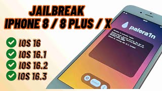 Jailbreak no iPhone 8  8 Plus  iPhone X iOS 16  161  162  163  Com Palera1n no Windows [upl. by Adnohsat]