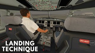 Landing Technique  Airbus A320 [upl. by Enegue]