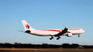 Malaysia Airlines A330300 landing Adelaide Airport [upl. by Kiehl]