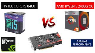 i5 8400 40ghz vs Ryzen 5 2400G Overclock OC 40ghz  GTX 1050 TI 4GB  Benchmarks Comparison [upl. by Follansbee]