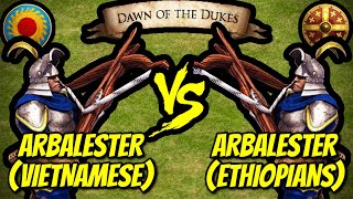 200 Vietnamese Arbalesters vs 200 Ethiopians Arbalesters  AoE II Definitive Edition [upl. by Nitaj]