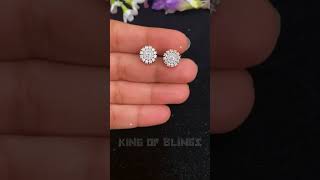 King of Blings 100ct VVS D Moissanite MensWomens 925 Silver Yellow Floral Stud Earrings [upl. by Aiynat]