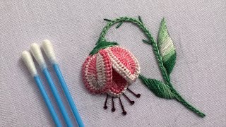 This is fine embroidery flower designhand embroidery tutorialkadhai [upl. by Eilsew276]