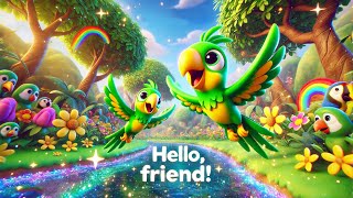 Join the Parrot Parade  Zooming Through the Jungle with Parrots  Kiddie Treasure [upl. by Pauline]